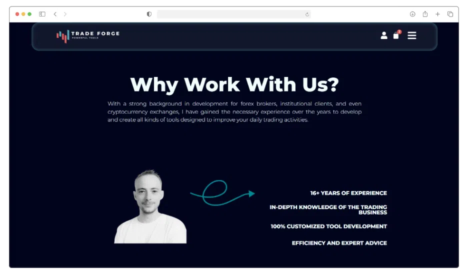 création de sites wordpress - tradeforge finance