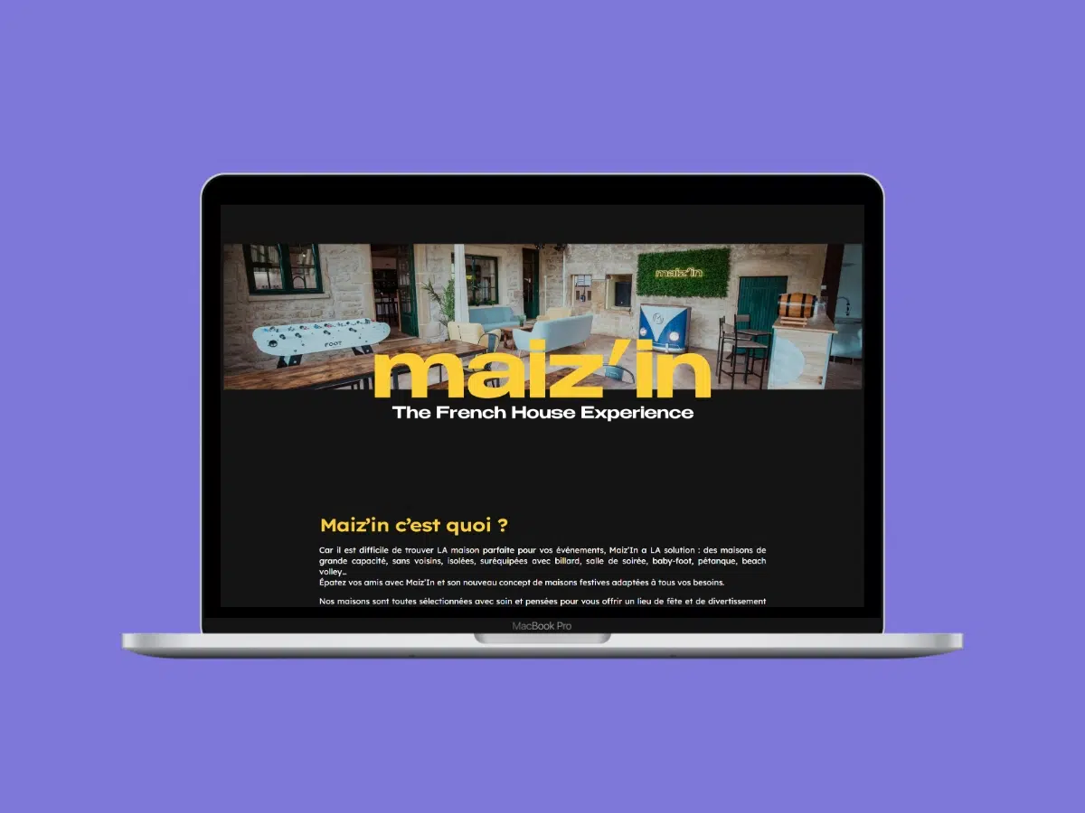 maiz'in création de site internet vitrine pour location de maison