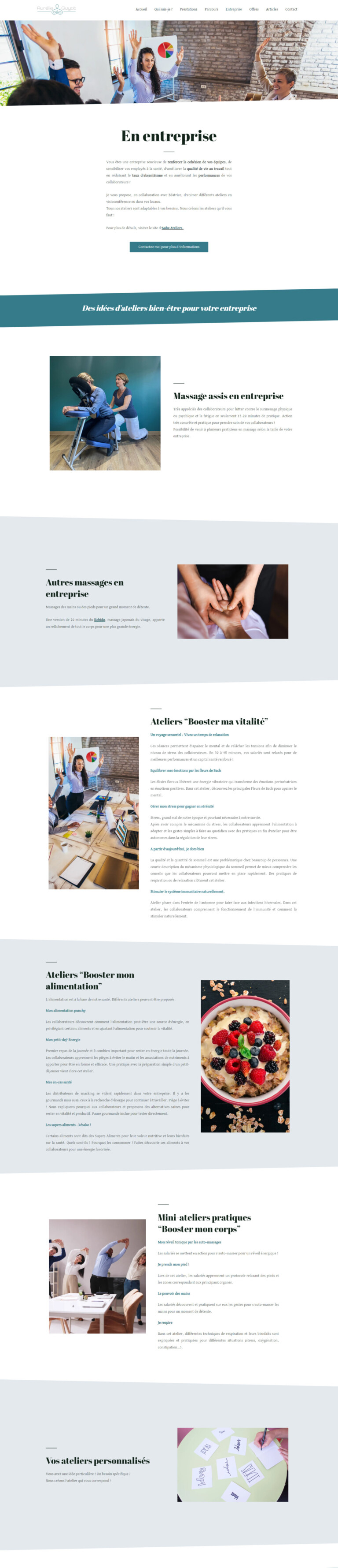 création de site internet aurélie guyot naturopathe par yaostudio
