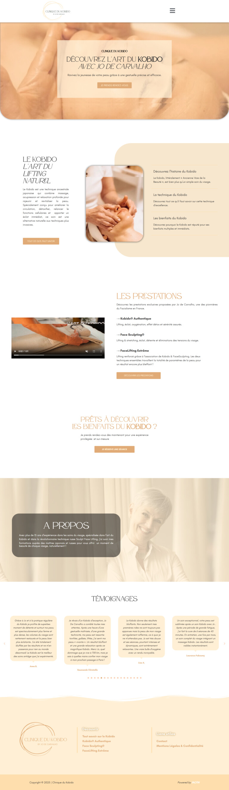 création de site vitrine professionnel yaostudio clinique du kobido