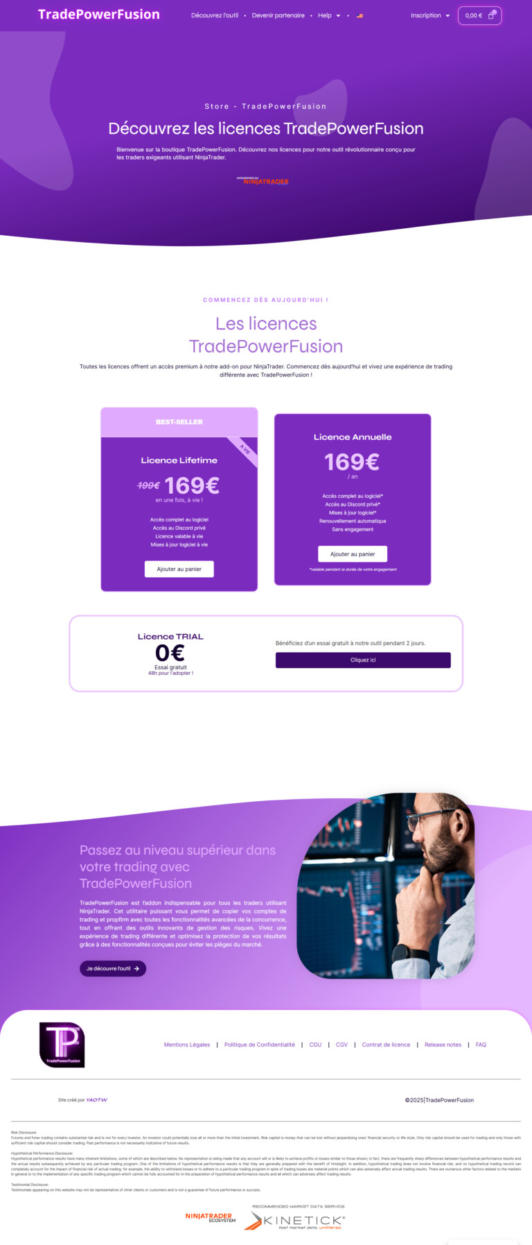 création de boutique en ligne trading