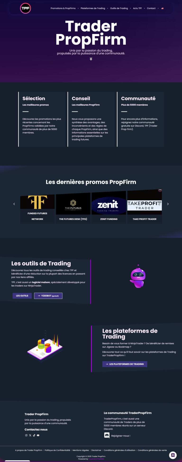 création de site internet site vitrine trading