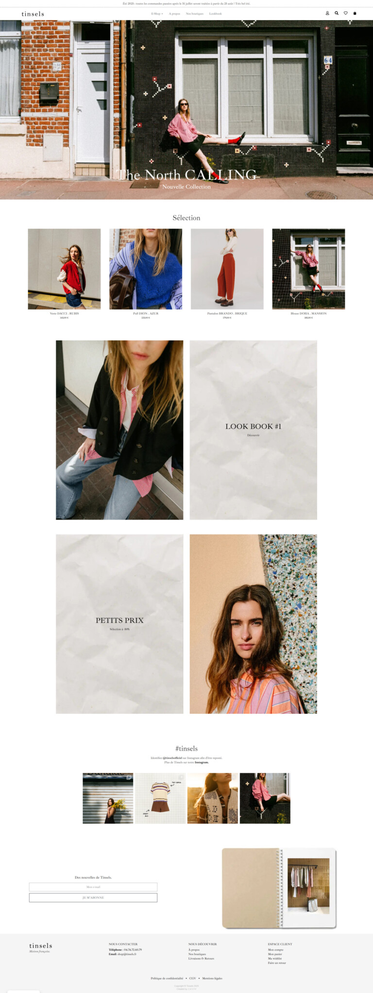 création de site internet tinsels by yaotw