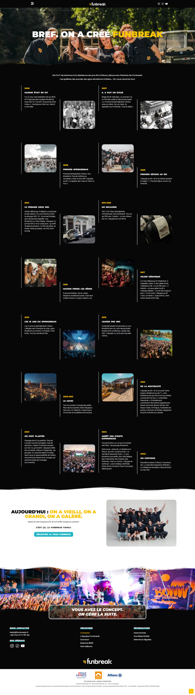site vitrine funbreak page a propos