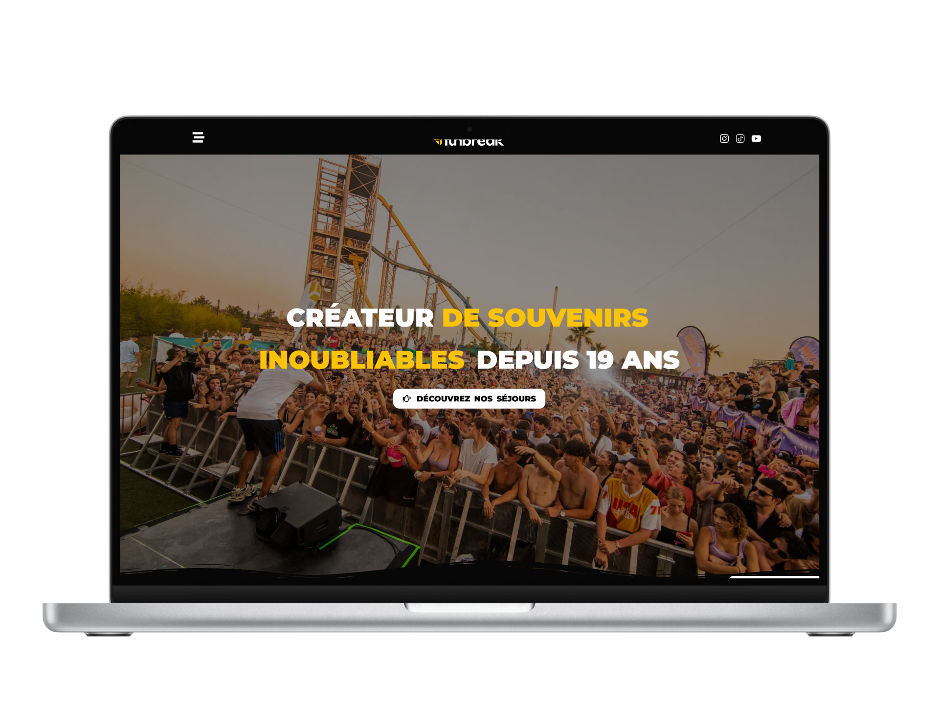 site vitrine funbreak accueil